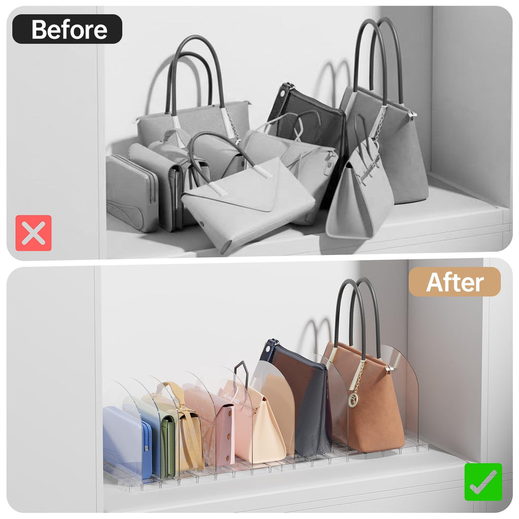 4 Pack Purse Organizer for Closet, Clear Round Shape