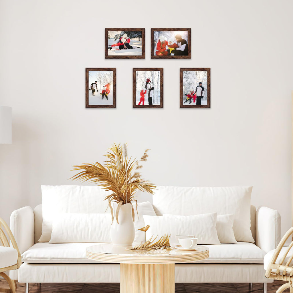 5x7 Picture Frame Bulk Set of 18, Distressed Brown Photo Frame