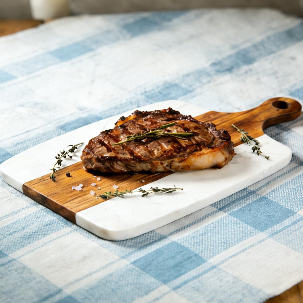 Marble Cutting Board, Charcuterie Board with Handle, Marble chopping board for steak, cheese, hamburgers