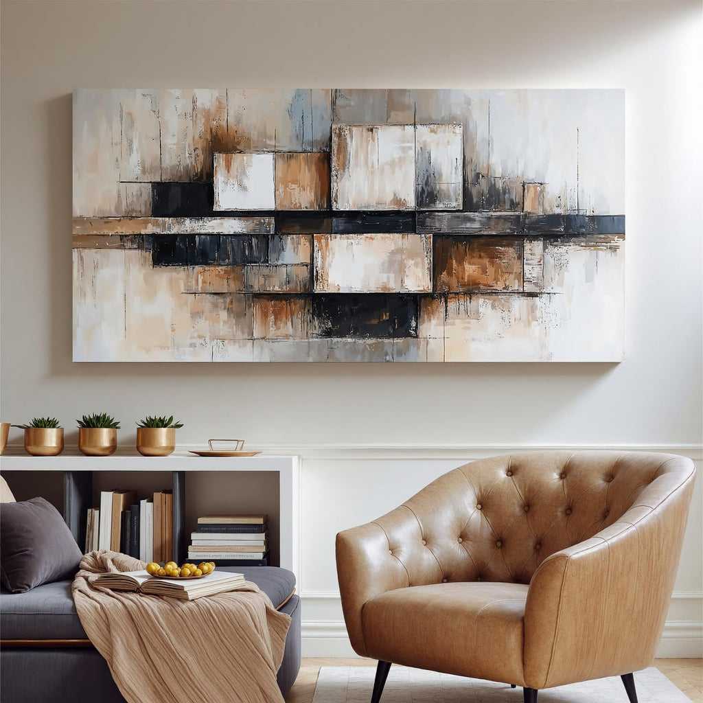Modern Abstract Geometric Oversized Wall Art Decor Large Modern Abstract Beige And Black Wall Art Geometric Decor