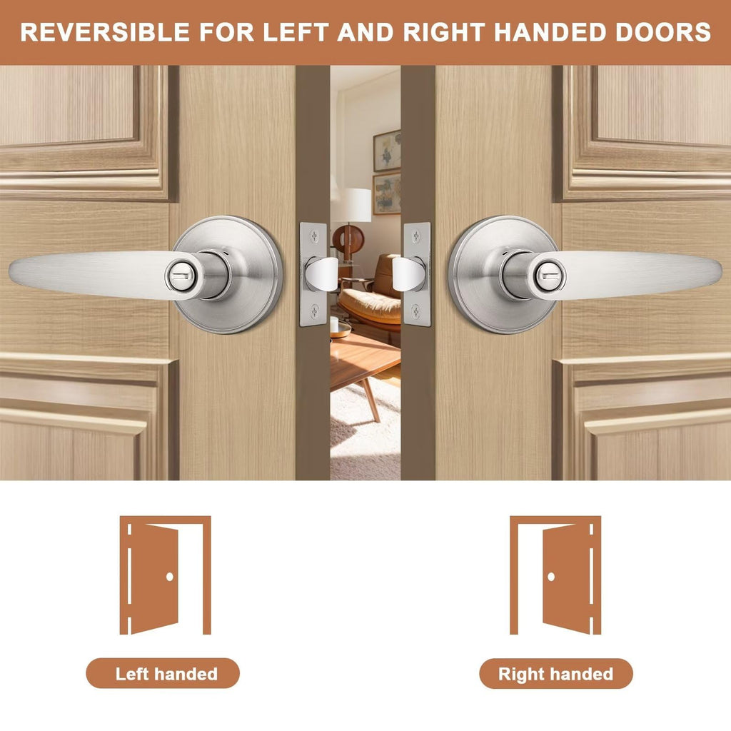 10 Pack)Privacy Door Lever Door Handle Keyless Leverset, Locked in Side Home/Office Door Lockset,Modern&Durable in