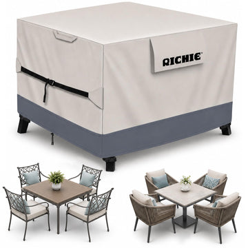 Outdoor Patio Furniture Cover, Heavy Duty Waterproof Table Cover, Windproof UV Resistant All Season Protection for