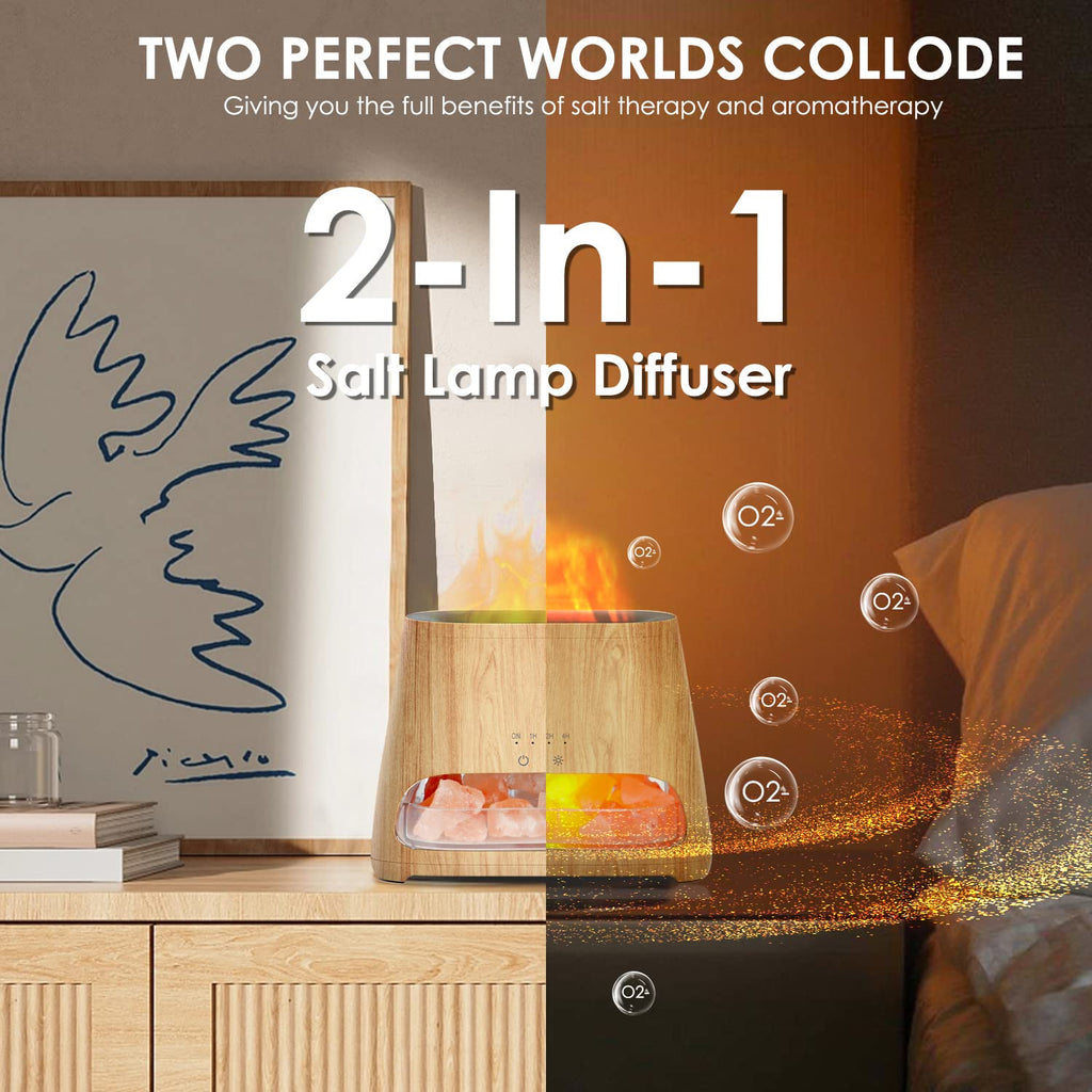 2-in-1 Essential Oil Diffuser & Himalayan Salt Lamp, 150ml