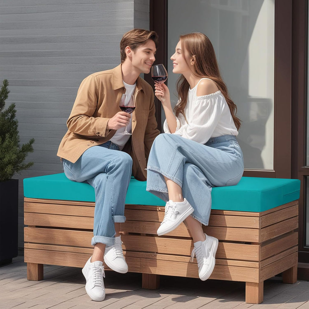 Outdoor Bench Cushion Waterproof | Bench Cushions for Outdoor Furniture, Patio Porch Swing Replacement Seat Pad with