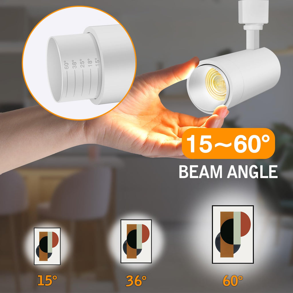 Zoomable 12W LED Track Light Head Dimmable H Track Lighting Remote Control Bright Ceiling Spotlight