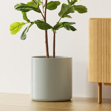 12 Inch Pot for Plants, Ceramic Indoor Planter, Mist Gray