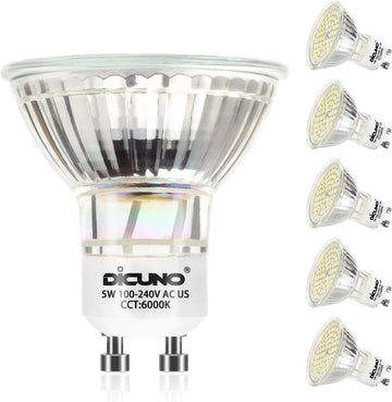 GU10 LED Bulbs 50W Equivalent, Daylight White 6000K, 500LM