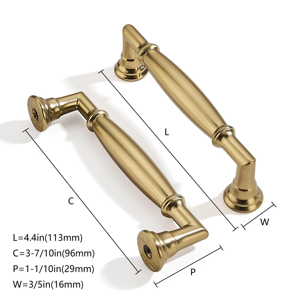10 Pack 3-3/4 Inch Hole Center Champagne Bronze Cabinet pulls Solid Heavy Duty Cabinet Pull Cabinet Handles Kitchen