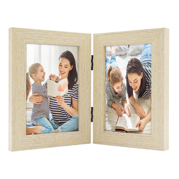 4x6 Double Hinged Picture Frame, Natural