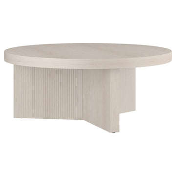 36" Scandinavian Fluted Coffee Table, Beech White