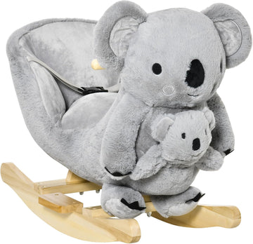 Kids Ride-On Rocking Horse Koala-Shaped Rocker for 18-36 Months Gray