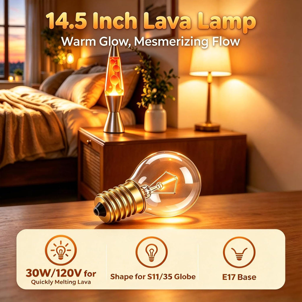 Lava Lamp Bulb S11 30W E17 6-Pk 2700K Balanced Heat