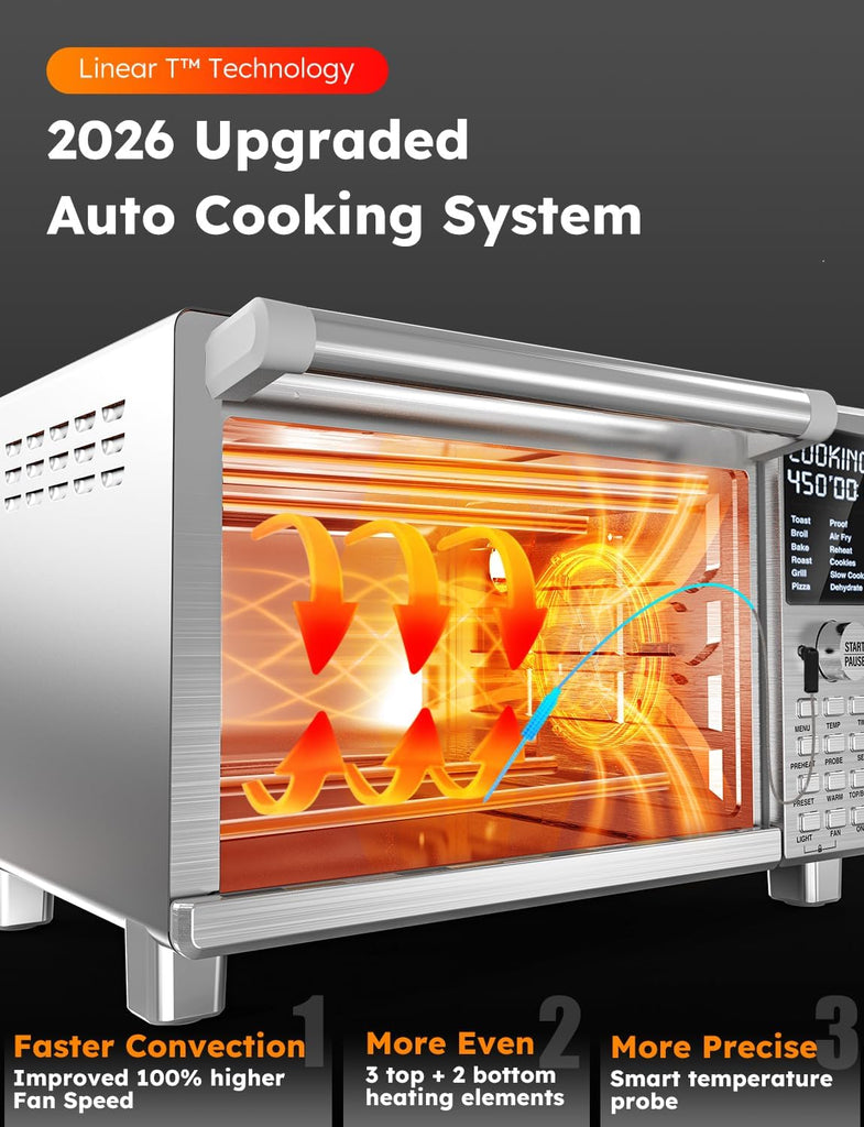 Bravo XL Pro Air Fryer Toaster Oven, Improved 100% Super Convection, Quicker & Crispier Results, 100 Presets, Multi