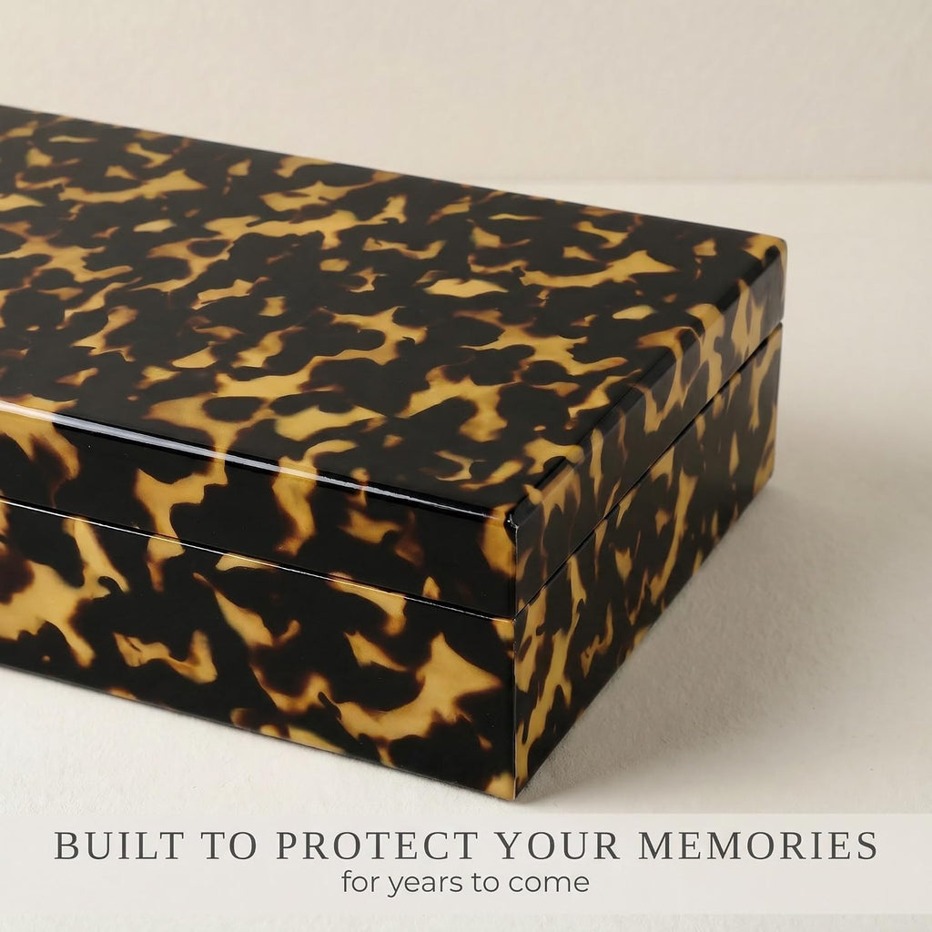 Decorative Storage Boxes Tortoise Shell Organizer Boxes - Set of 2