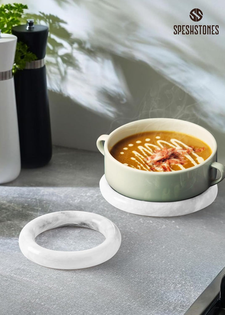Marble Trivet, Stone Trivets for Hot Dishes - Set of 2