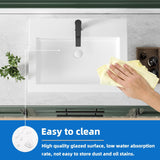 24 Inch Bathroom Sink Countertop Vessel Sink White Porcelain rectangular 24 x 18.3 Above Counter Bath Basin