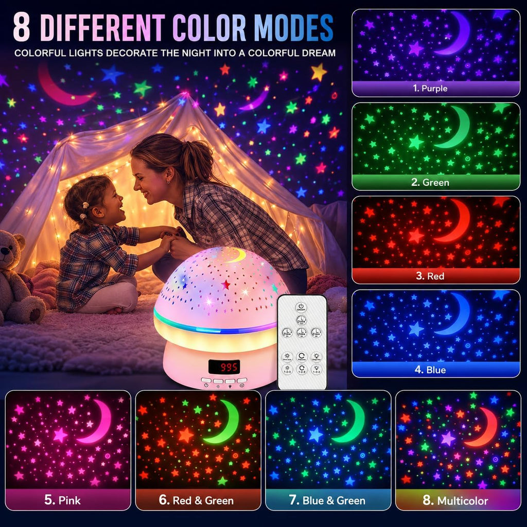 Star Projector for Kids, Night Light Projector with Hard Hollow-Out Cover