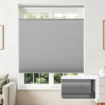 No Tools No Drill Blinds for Indoor Windows, Cordless Window Blinds Cellular Shades Top Down Bottom Up Blackout