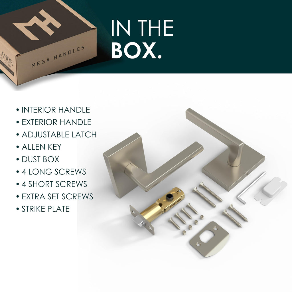 Glamor Passage Door Lever Satin Nickel - Hallway No Lock