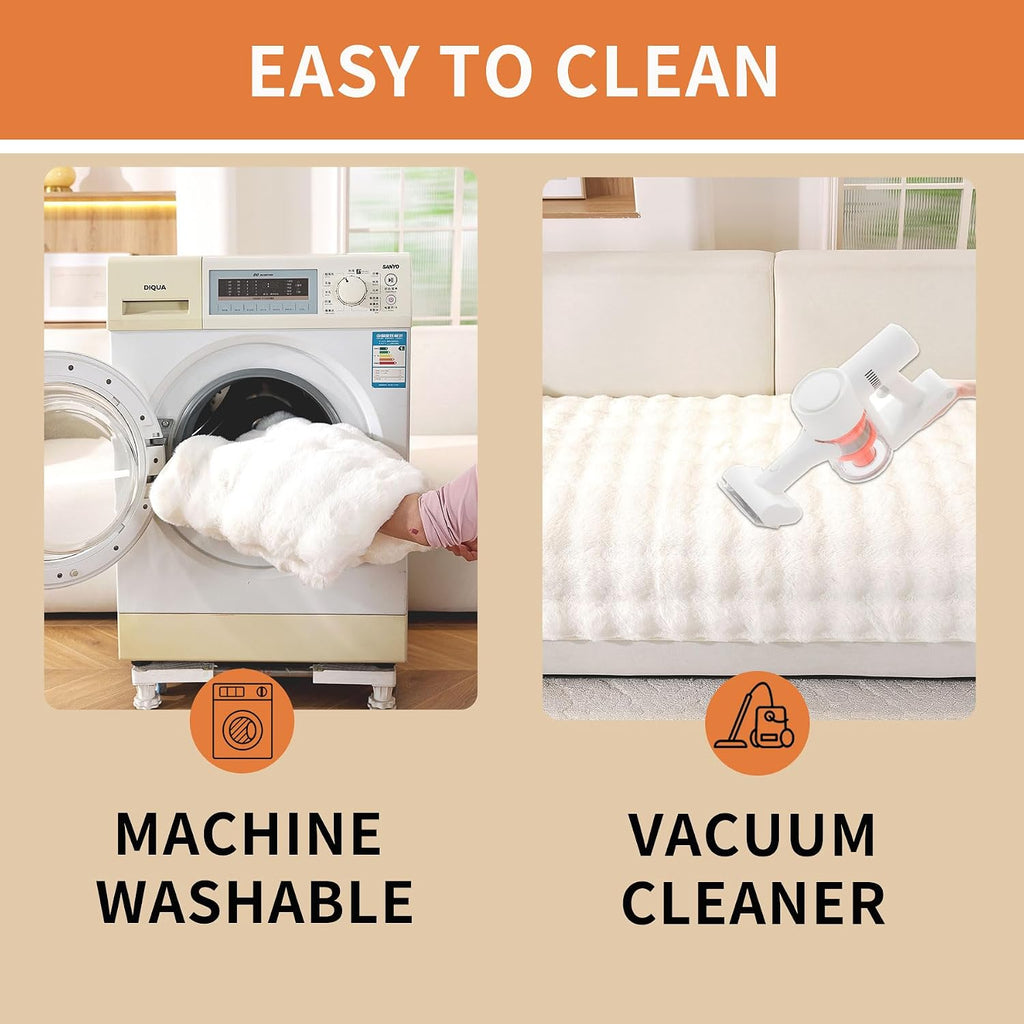Waterproof Dog Bed Cover Non Slip Couch Covers for Dogs Washable Soft Faux Fur Sofa Cover Couch Covers for 3 Cushion