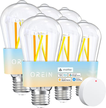 Matter Smart Edison Bulbs, Works with Alexa/Apple Home/Google