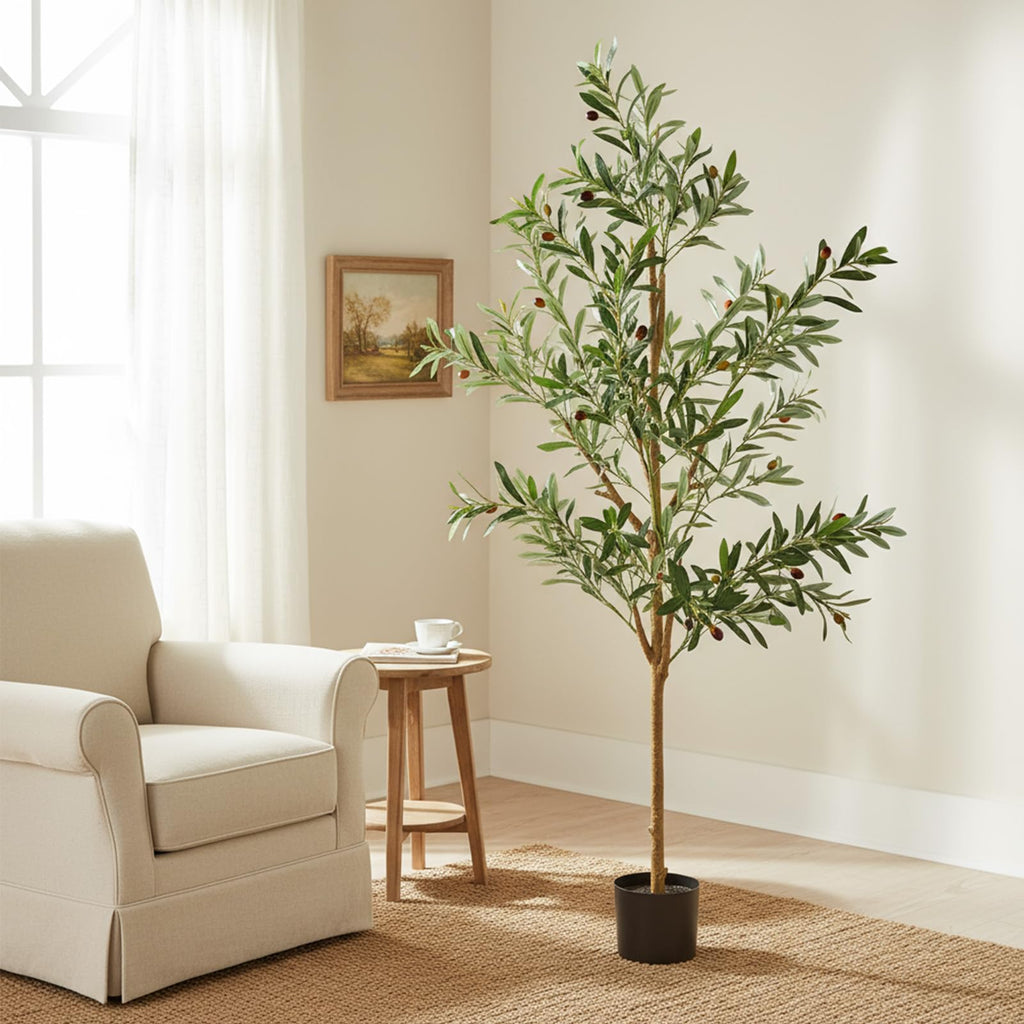 7FT Artificial Olive Tree Indoor Tall Faux