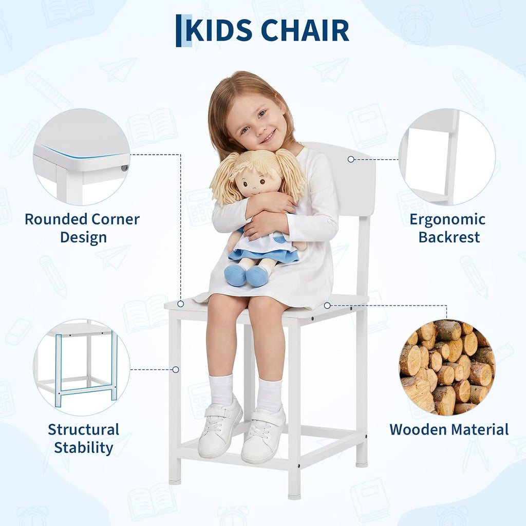 69" Double Kids Desk and Chair Set with Hutch & 4 Storage Drawers