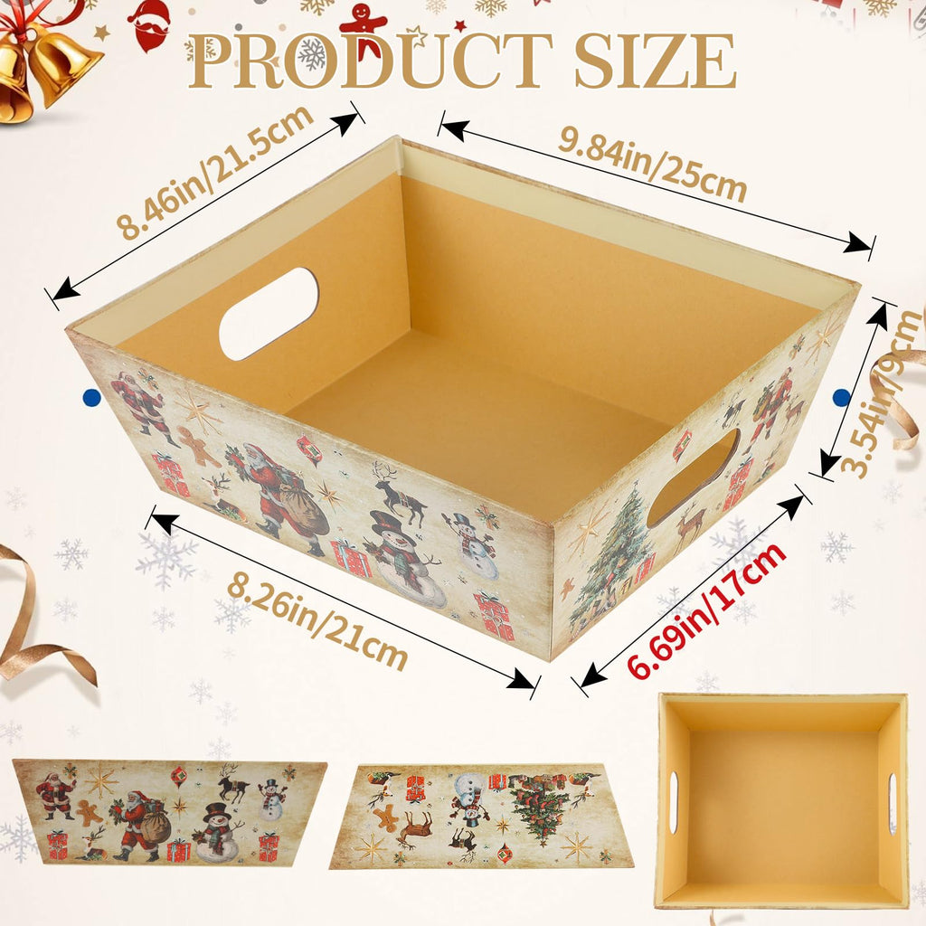 36Pcs 12 Pack Christmas Basket Gifts Set 8x10'' Gifts Baskets for Gifts Empty to Fill with Baskets Empty, Vintage