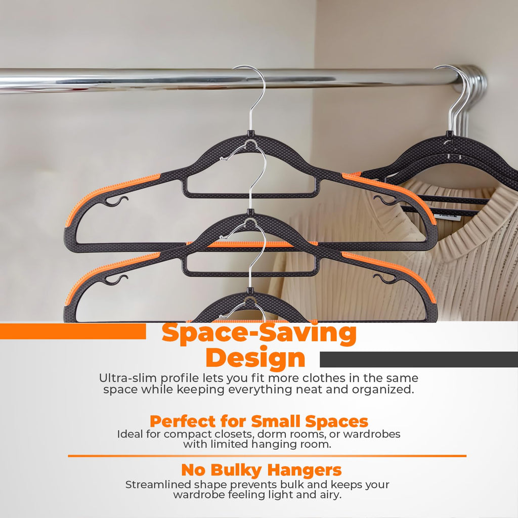 Plastic Hangers 20 Pack, Cascading Slim Space Saving Clothing Hangers with 360° Rotating Hook, Non Slip Clothes