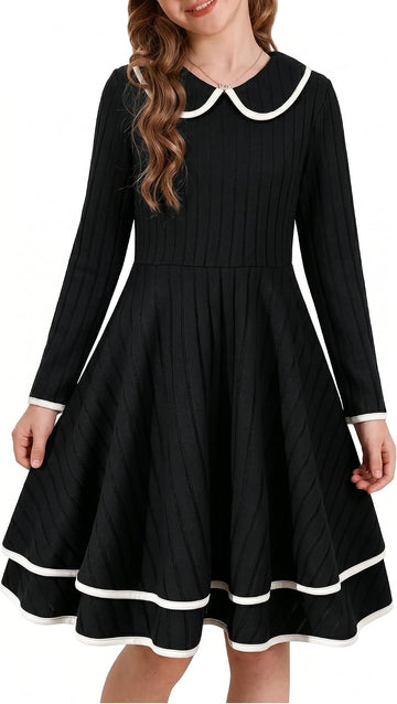 Girls Sweater Dress Fall Winter Long Sleeve Knit Dresses