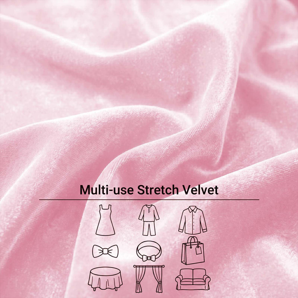 Stretch Velvet Fabric by the Yard Pink 60 Inch Wide 3 Yards