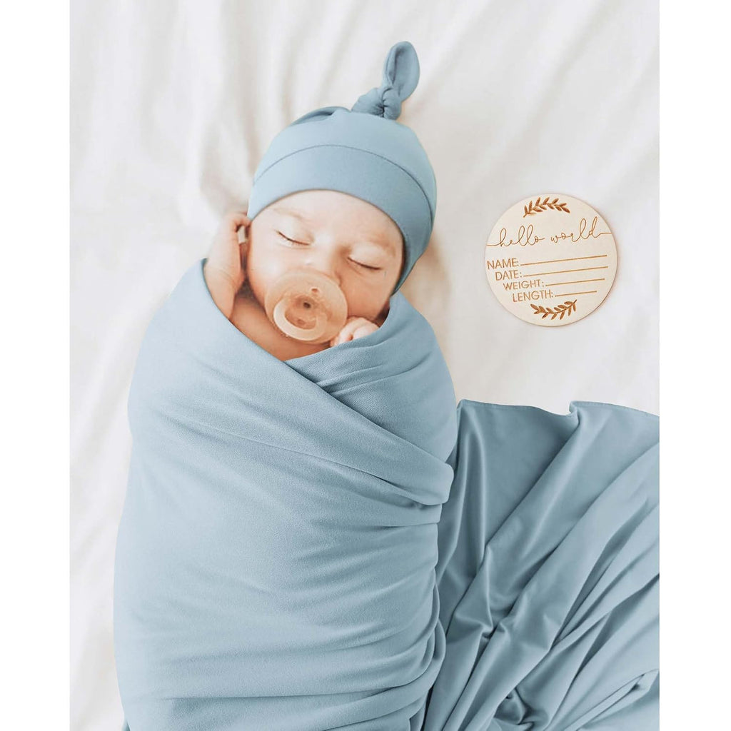 Swaddle Blanket & Beanie Set, Baby Receiving Blanket