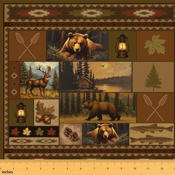 Rustic Bear Upholstery Fabric 2 Yards