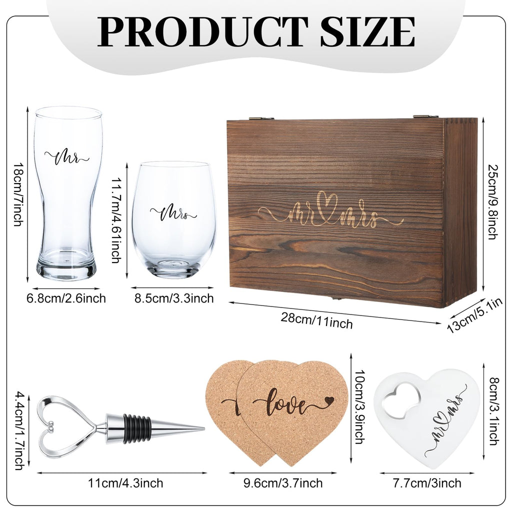 7 Pcs Bridal Shower Gifts for Couples Bride and Groom Wedding Gifts