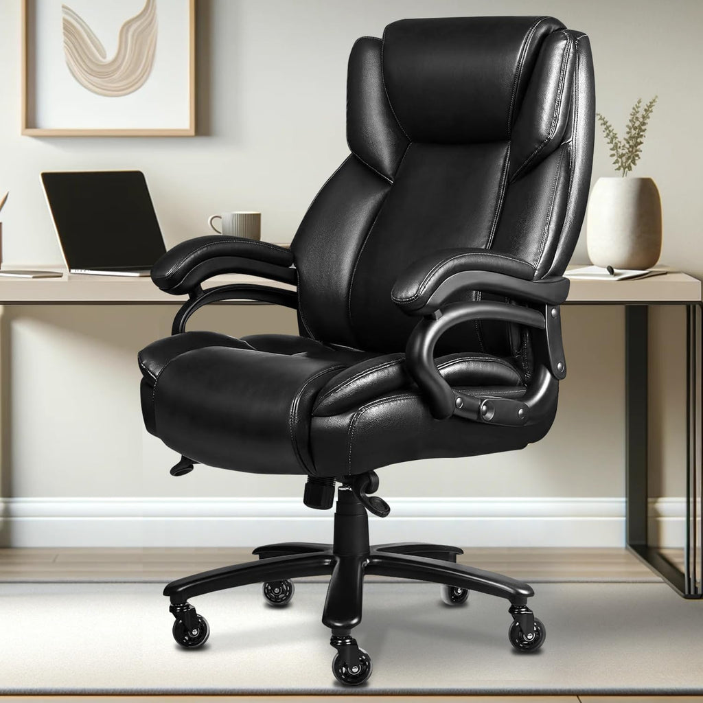 500lbs Big and Tall, Heavy Duty for Heavy People, High Back Executive Desk Chair with Adjustable Lumbar Support,Quiet