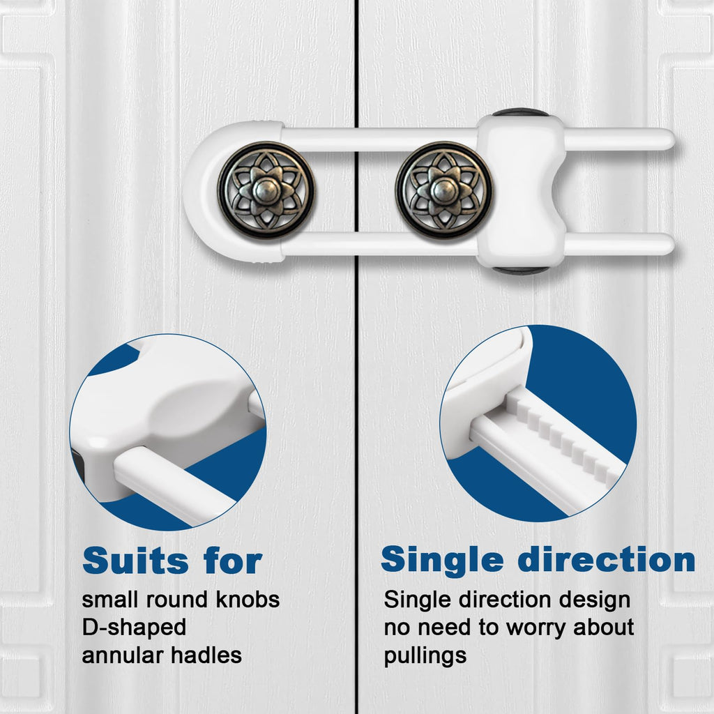 Cabinet Locks for Babies,Child Proof Cabinet Locks,8 Pack,White