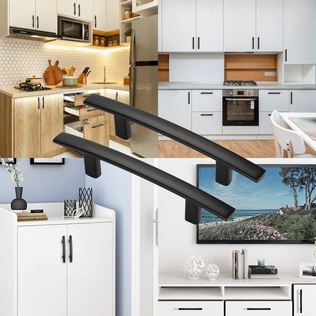 10 Pack Matte Black Cabinet Pulls, Solid Zinc Alloy, 3 Inch CC