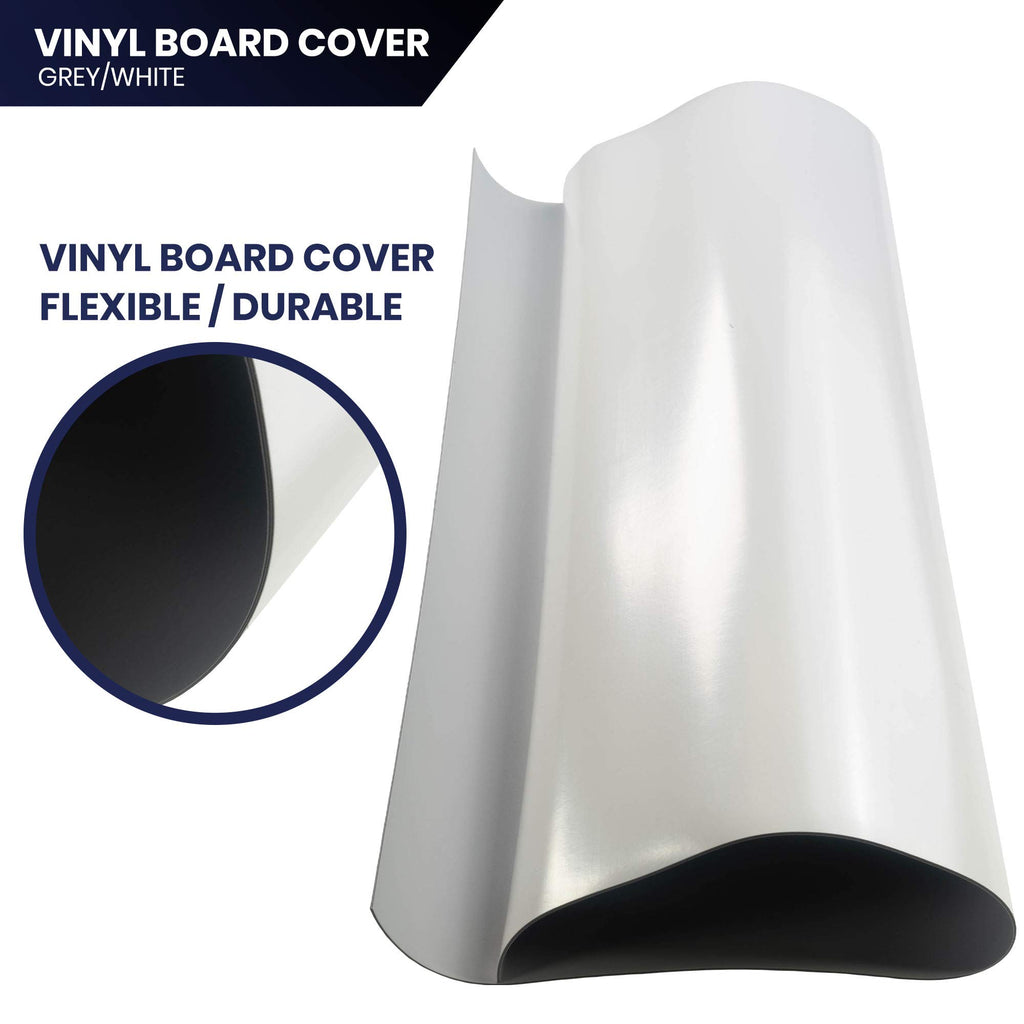 Vinyl Board Cover. Self Healing and Stain Resistant Gray/White Sheet, 42 inches by 10 Yard Roll