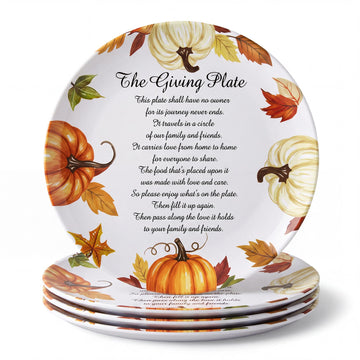 4 Pcs Melamine Thanksgiving Pumpkin Plates Fall Dinnerware 10 Inch