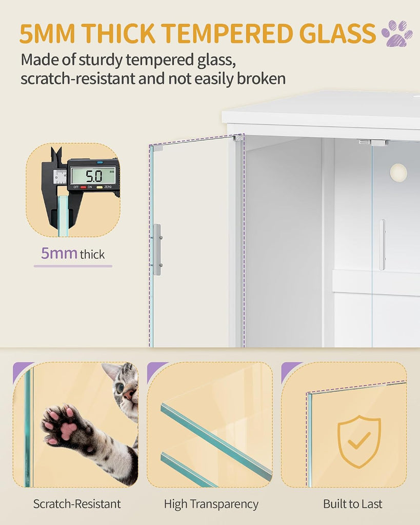 Cat Litter Box Enclosure, See Through Auto Litter Box Furniture
