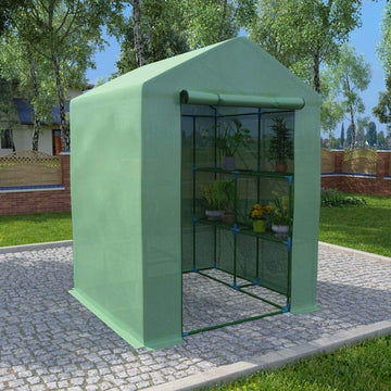 Portable Greenhouse Gardening, Large Walk-in Plant Growing Tent with Powder-Coated Steel Frame, 56.3 x 56.3 x 76.8