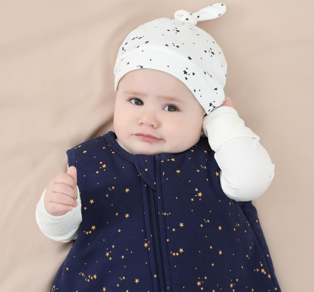 Baby Organic Cotton 0.5 TOG Wearable Blanket-Light Sleeping Bag with Way Zipper, Boys Girls Swaddle Transition