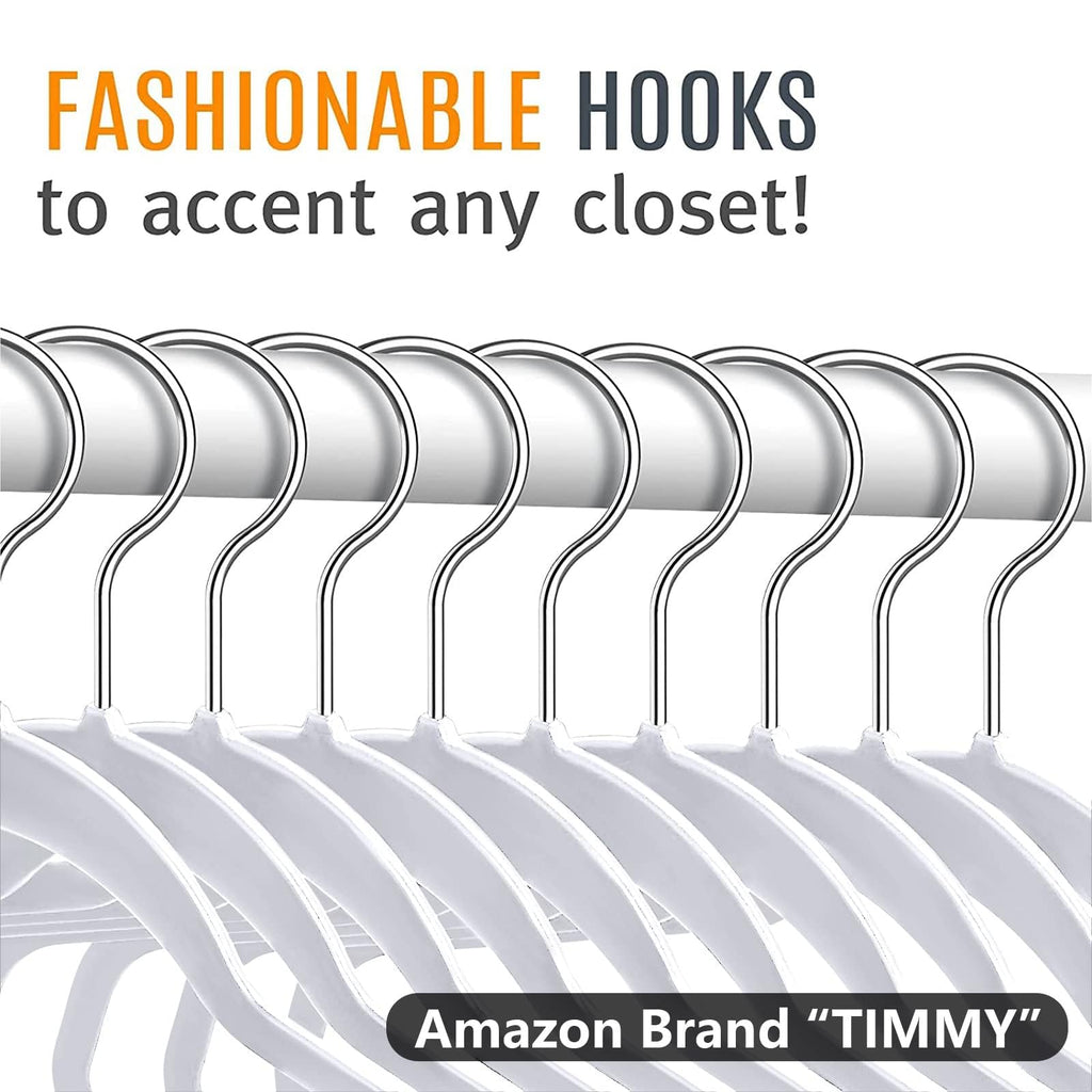 50 Pack Plastic Clothes Hangers, 17.7 in, Gray, Non-Slip, Heavy Duty