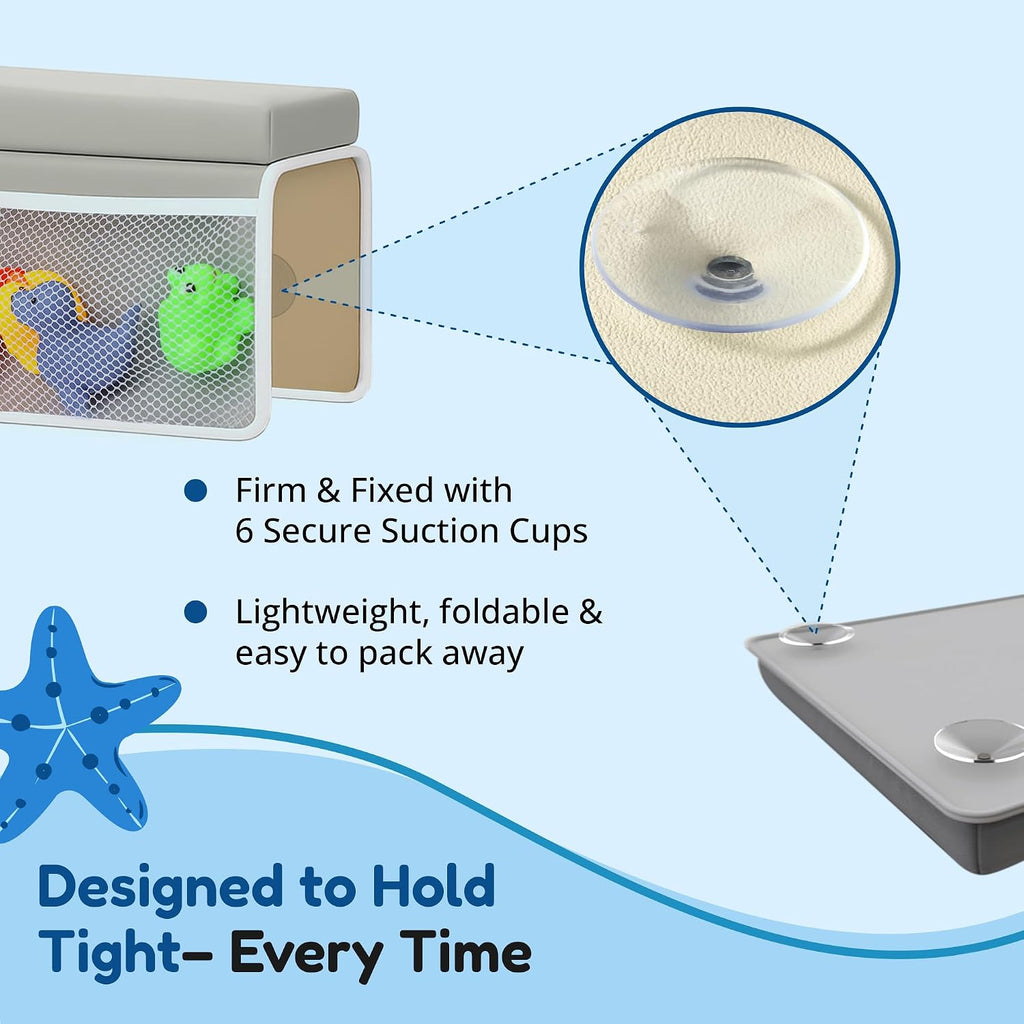 Bath Kneeler and Elbow Rest Pad Set - Extra Thick 1.5" Cushioned Baby Bath Kneeling Pad, Non-Slip Mat with Quick Dry