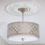Medallion for Ceiling Light, 15-1/2-Inch Victorian Molded Plastic Ceiling Medallion in Traditional White Finish for