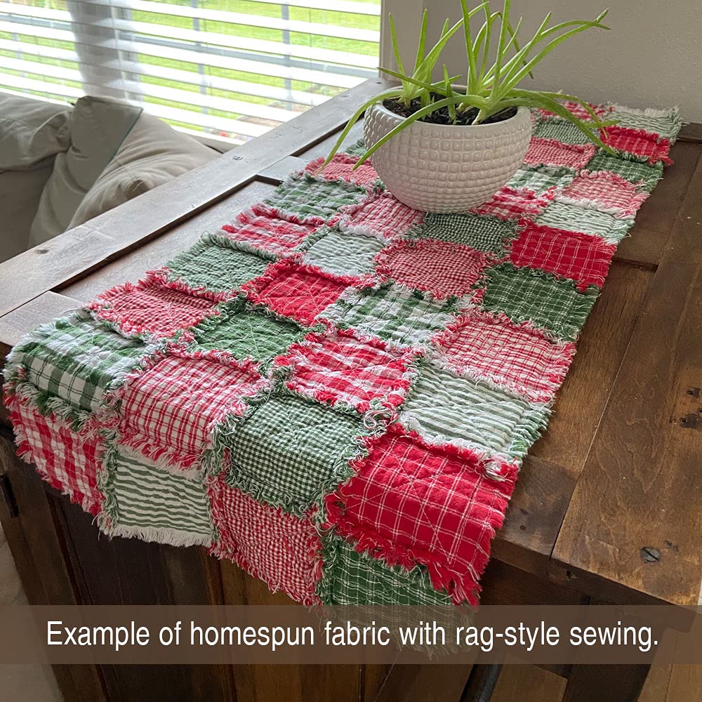 Perfect Green Stripe Cotton Homespun Plaid Fabric by - Sold by The Yard