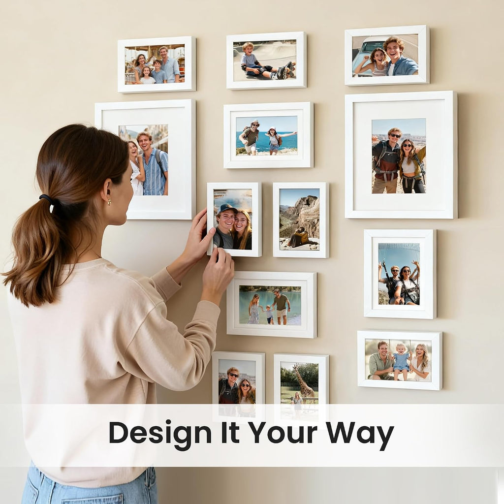 Picture Frames set of 19, Including 8x10, 5x7, 4x6 White Frame | Multi Picture Frames Collage Wall Decor, Gallery