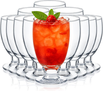 Set of 12 Water Goblet, 10.5 oz Clear Drinking Glasses Bulk Dishwasher Safe, Stemmed Water Glass for Juice Wine Beer