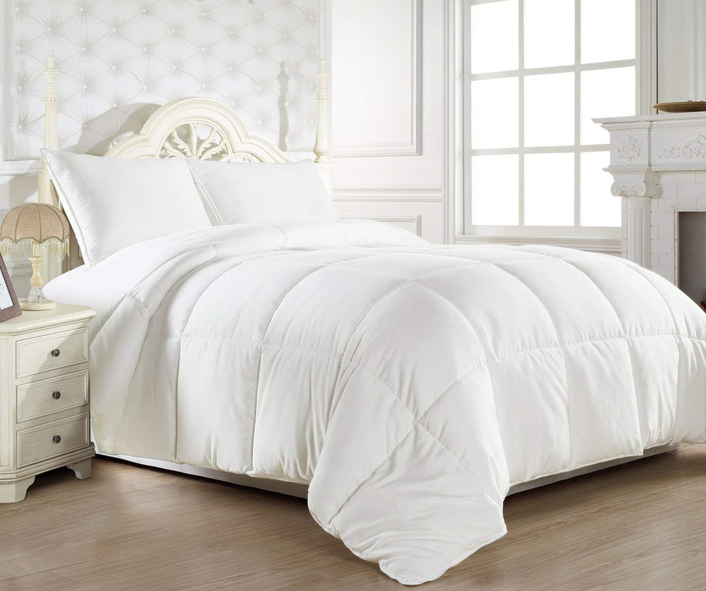Queen Comforter Duvet Insert - All Season, Heavyweight Quilted for Winter Warm Fluffy Bed With Corner Tabs