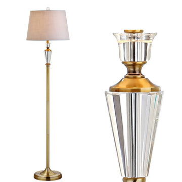 Acadia Floor Lamp 61" Crystal Metal, Brass Gold/Clear